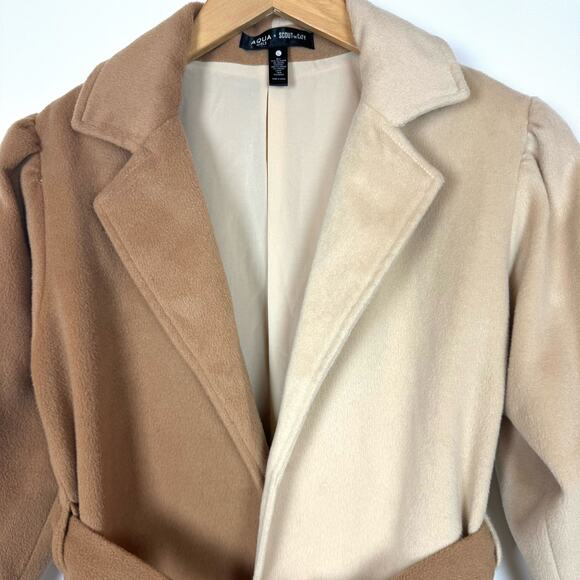 AQUA x Scout the City Belted Two Tone Coat GIRLS Size Large - Picture 3 of 8